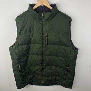 L.L. Bean Down Puffer Vest Mens XL Green Quilted